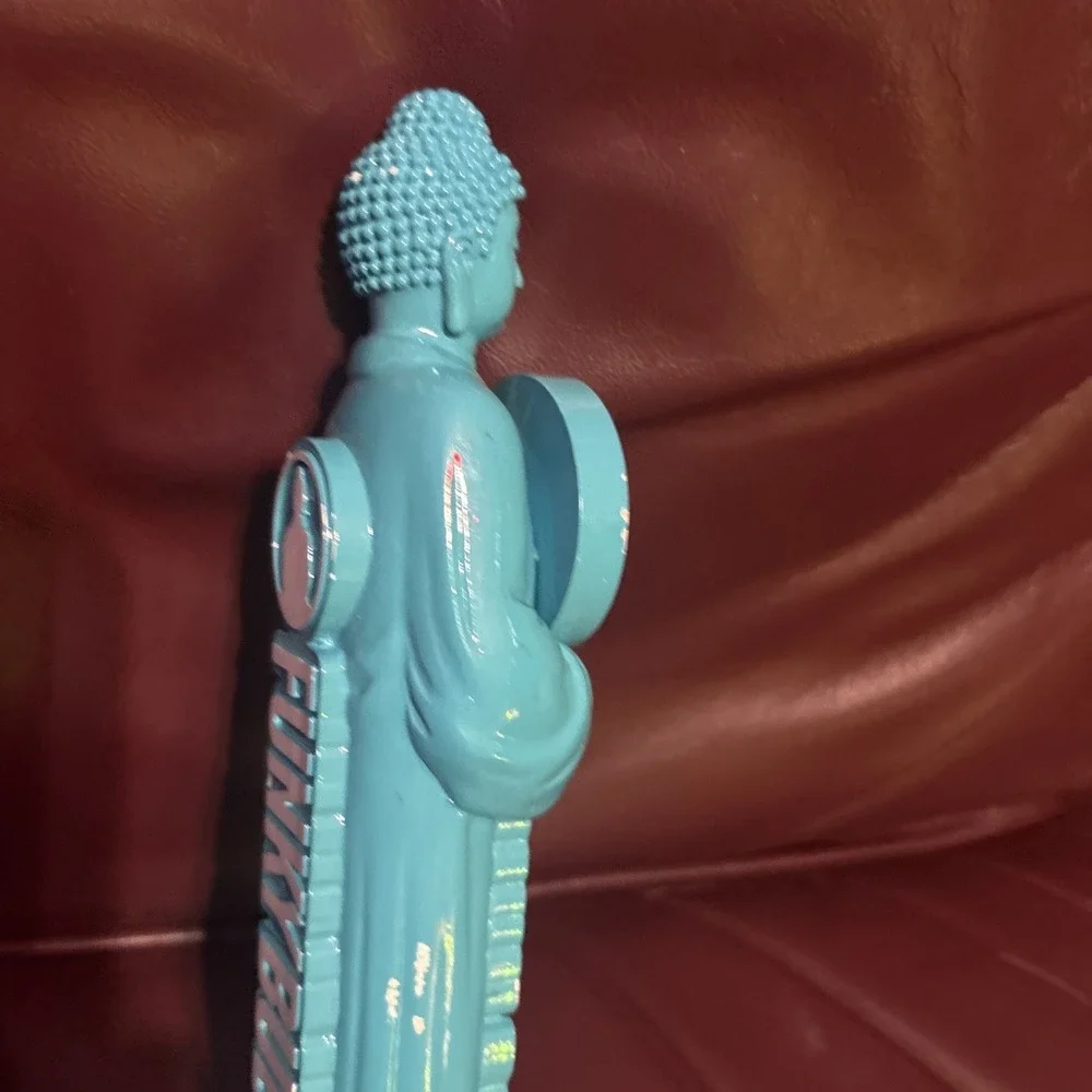 Funky Buddah Floridan Wheat Ale Beer Tap Handle Light Blue  Light Chips Read